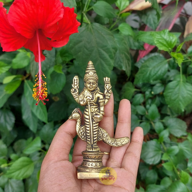 Lord Murugan statue - 4 inches - Brass