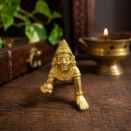 Baby Krishna Statue - Brass