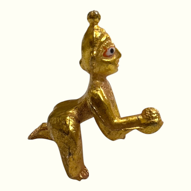 Baby Krishna with eyes - brass